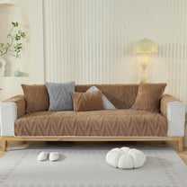 Lavish Cover Strech Sofa Cover, 1 Piece Non-Slip Couch Slipcovers, Machine Washable Furniture Protector for Kids Pets, 35.4 in * 70.8 in, Dark Coffee