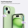 thumbnail image 4 of Compatible with iPhone 15 Plus Case 6.7", Slim Liquid Silicone 3 Layers Full Covered Soft Gel Rubber Cover Protective Phone Case with Anti-Scratch Microfiber Lining-Matcha, 4 of 15