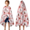thumbnail image 3 of Pink Cow Strawberry Oval Pattern Hooded Bath Towel，50"x30" for Ages 3 To 12 Kids, Quick Dry Lightweight Soft Microfiber Hood Beach Towel Cover Up for Kids, 3 of 7