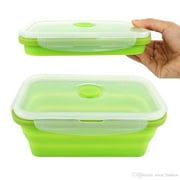 Silicone Lunch Box Food Containers Leak Proof Collapsible 800ML, BPA Free, Microwave Oven Dishwasher Freezer Safe (1 Pack)