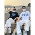 thumbnail image 2 of 2024 Knitted Cotton Love Heart Letter Casual Short Sleeve Men Women Couple T-Shirts Set For Boyfriend Girlfriend Clothes, 2 of 6