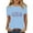 Blue, variant on Cavosen Independence Day T Shirt Women Petite Patriotic Short Sleeve Crew Neck Tops American Flag Print T Shirts Lady XL Independence Day Casual Tops 4th of July Tunic Tees 2025 Patriotic Clothes