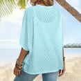 thumbnail image 4 of Summer Savings! Pitauce Women's Soft Breathable Lightweight Cardigan Summer Casual Short Sleeve Hollow Out Kimono Cardigan Beach Cover Up, 4 of 5