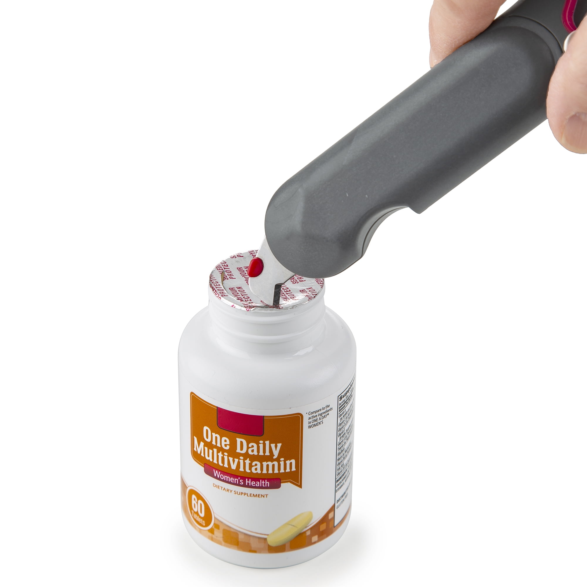 Prep Solutions Jar Opener with Bottle Opener, Flip Out Blade for Packaging and Can Tabs