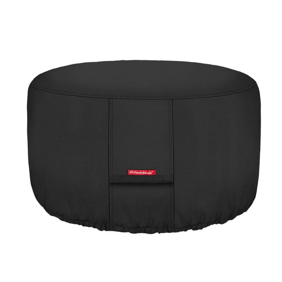 Porch Shield Fire Pit Cover - Waterproof 600D Heavy Duty Fade Resistant Round Patio Fire Bowl Cover Black - 56 inch