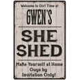 thumbnail image 1 of GWEN'S She Shed Sign Lady Cave Gift 8 x 12 Matte Finish Metal 108120082454, 1 of 1