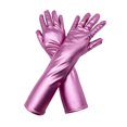thumbnail image 4 of Metallic Shiny Long Gloves for Cosplay and Costume, Sparkle Glitter Evening Opera Gloves for Role Play, Stretchable Gloves for Halloween Party, Stage Performance Accessories for Adults and Teen Pink, 4 of 5