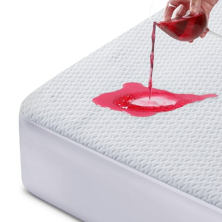 emonia 100% waterproof mattress protector twin size premium viscose from bamboo 3d air cooling mattress pad cover for bed ultra-soft breathable noiseless with 8''-21'' deep pocket (white, twin)