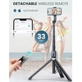 thumbnail image 4 of LAICAIW 60" Phone Tripod Selfie Stick with Remote,Portable Selfie Stick Tripod for Cell Phone,Travel Phone Tripod Stand Compatible with 4''-7'' iPhone 15/14/13 Pro Max Android Samsung Huawei (Black), 4 of 7