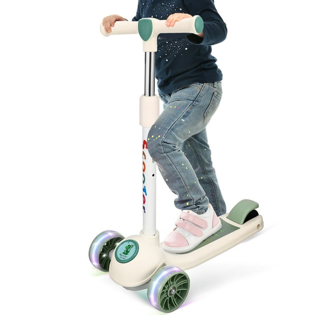 Patinete infantil de tres ruedas, patinete de altura ajustable, patinete portátil, juguetes para exteriores para niños pequeños.