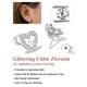 thumbnail image 5 of Pendientes de botón de corazón inicial de Silvora para mujeres y niñas Pendientes de plata esterlina con letra C con Zirconia cúbica brillante Cumpleaños Regalo de Navidad, 5 of 8