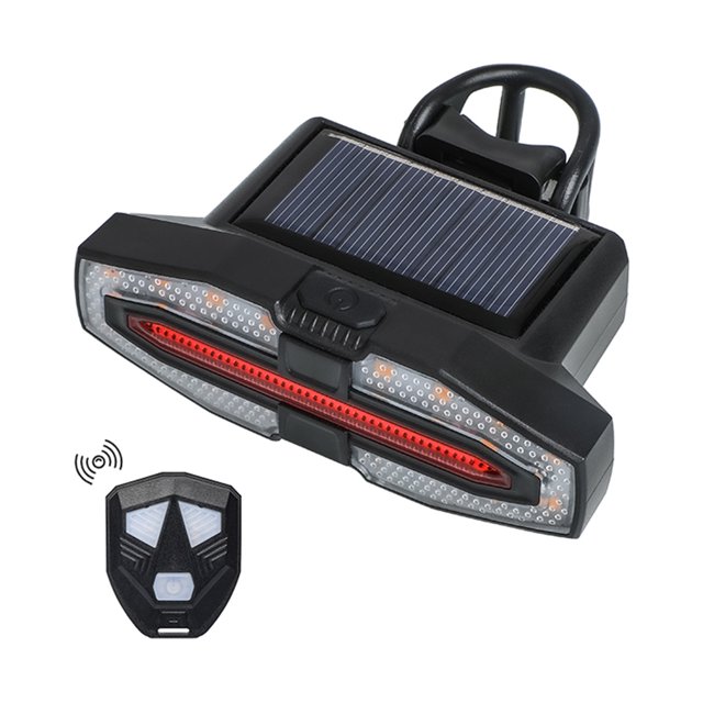Bicicleta de carga remota LED solar giro de luz trasera Accesorios de bicicleta tipo-C