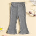 thumbnail image 5 of XBASW Toddler Baby Girls Flare Leggings Spring Fall Knitted Bell Bottoms Soft Flare Pants 1-6 Years Solid Color Trousers for Kids, 5 of 7