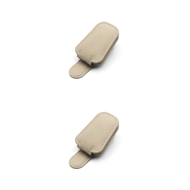 Kenally Estuche para gafas de sol con clip para gafas de coche, soporte interior para automóvil, color beige Beige 2piezas Kenally CBP294902