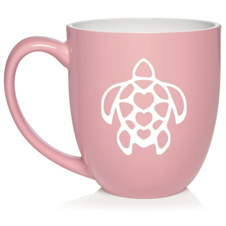 

Turtle Hearts Ceramic Coffee Mug Tea Cup Gift (16oz Light Pink)