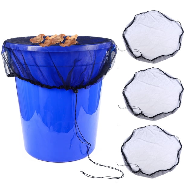 Cubierta de malla para barriles de lluvia, 2 uds., red para barril de lluvia de 95cm con cordón, pantalla protectora para tanque de cubos de recolección de agua