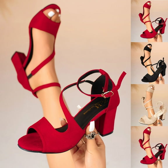 QNANSPI Women's Wedge Heel Shoes, Summer Casual Footwear for Women, Women Wrap Detail Holiday Summer Fashion Trendy Eye-Catching Roman Peep Toe High Heel Slide Shoes