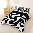 thumbnail image 2 of Homewish White Wavy Spiral Full Size Comforter Sets,Abstract Modern Bedding Comforter Set,Black Reversible,3-Piece,1 Comforter and 2 Pillowcases, 2 of 7