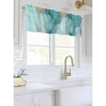 thumbnail image 3 of Valances for Windows Teal Green Rod Pocket Cafe Window Treatments Valance Curtains for Kitchen Bathroom Laundry Basement Windows 56"x16", 3 of 9