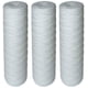 thumbnail image 1 of Juego de 3 Cartuchos Filtrantes Enrollados para Filtro de Agua – Filtración de Sedimentos hasta 25 micras – Formato Estándar Universal 10” pulgadas – Duración: 1 año, 1 of 5