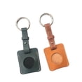 thumbnail image 3 of Case for Airtag, Leather Square Protective Airtags Case Cover Skin Anti Scratch with Keyring Keychain, Key Pet Wallet Bluetooth Finder Locator (Orange, Short Style), 3 of 3