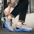 thumbnail image 5 of Men's Stylish Thick Sole Sneakers - Versatile for Outdoor, Running & Fitness | Shock-Absorbing, Comfortable Casual Shoes with Elastic Closure, 5 of 9
