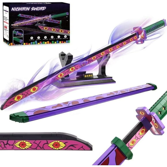 Demon Slayer Sword Compatible with Lego, 39in Kokushibo Sword Building Block with Scabbard and Stand, Handmade Cosplay Anime Sword Toy Building Set for Collecting and Gifting, 789 pcs