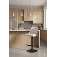 thumbnail image 3 of Set de 2 Bancos de Bar Barra Cocina Ajustables Giratorios | Asiento Acolchado Blanco con Base Negra, 3 of 4
