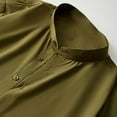 thumbnail image 5 of JTieacloth Mens Cotton Linen Shirts Men Stand Collar Stretch Shirt Solid Color Fashion Long Sleeved Shirt Green, 5 of 5
