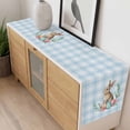 thumbnail image 4 of Blue Easter Table Runner - 60 Inch Long, Kitchen Dining Table Runner Dresser Scarves, Bunny Eggs Spring Floral Stripes Farmhouse Farmhouse Decor for Coffee Tables Wedding Party Banquet, 4 of 8