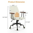 thumbnail image 3 of Gymax Velvet Home Office Chair Swivel Adjustable Task Chair w/ Wooden Armrest Beige, 3 of 10