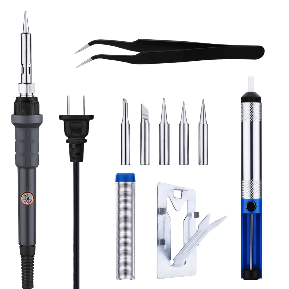 VicTsing 60W 110V Soldering Iron Kit Adjustable Temperature, 5pcs Different Tips, Stand,... by