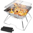 thumbnail image 1 of Odoland Collapsible Campfire Grill Camping Fire Pit Stainless Steel, 1 of 5