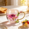 thumbnail image 5 of 4.7x3.5 Inch Rose Enamel Glass Mug, Lead Free Tea Cup With Matching Spoon, Premier Gift for Mom's Day Birthday, Multicolor, 5 of 7