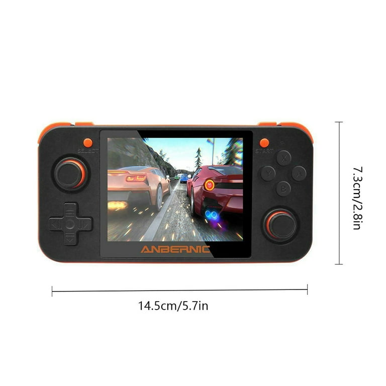 RG350 3.5 inch Retro Gamepad Handheld Video Upgrade Game Console with 16GB  Memory Card 3500+ Games,Orange