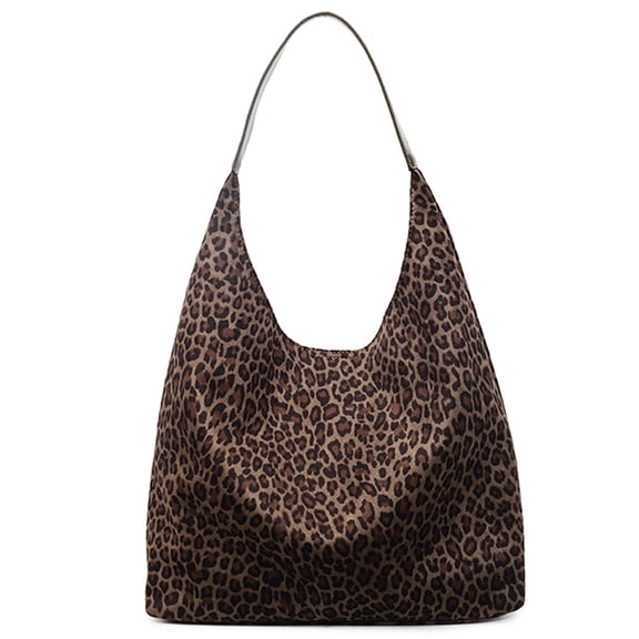 HUISZJ Leopard Print Shoulder Bag, Women Top Handle Bag, Large Capacity Tote Bag Simple Commuting Bag for Work Travel Outdoor (Black)