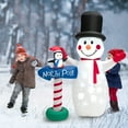 thumbnail image 4 of Patiojoy 6ft Christmas Inflatables Snowman, Blow Up Snowman, Penguin on North Pole Sign, Lighted Xmas Yard Decoration w/ Snowflake Projection Lamp, 4 of 10
