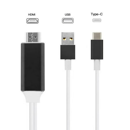 3 Port HDTV Cable for USB C to HDMI Adapter 4K HD TV Cable Adapter for Samsung MacBook Pro iPad