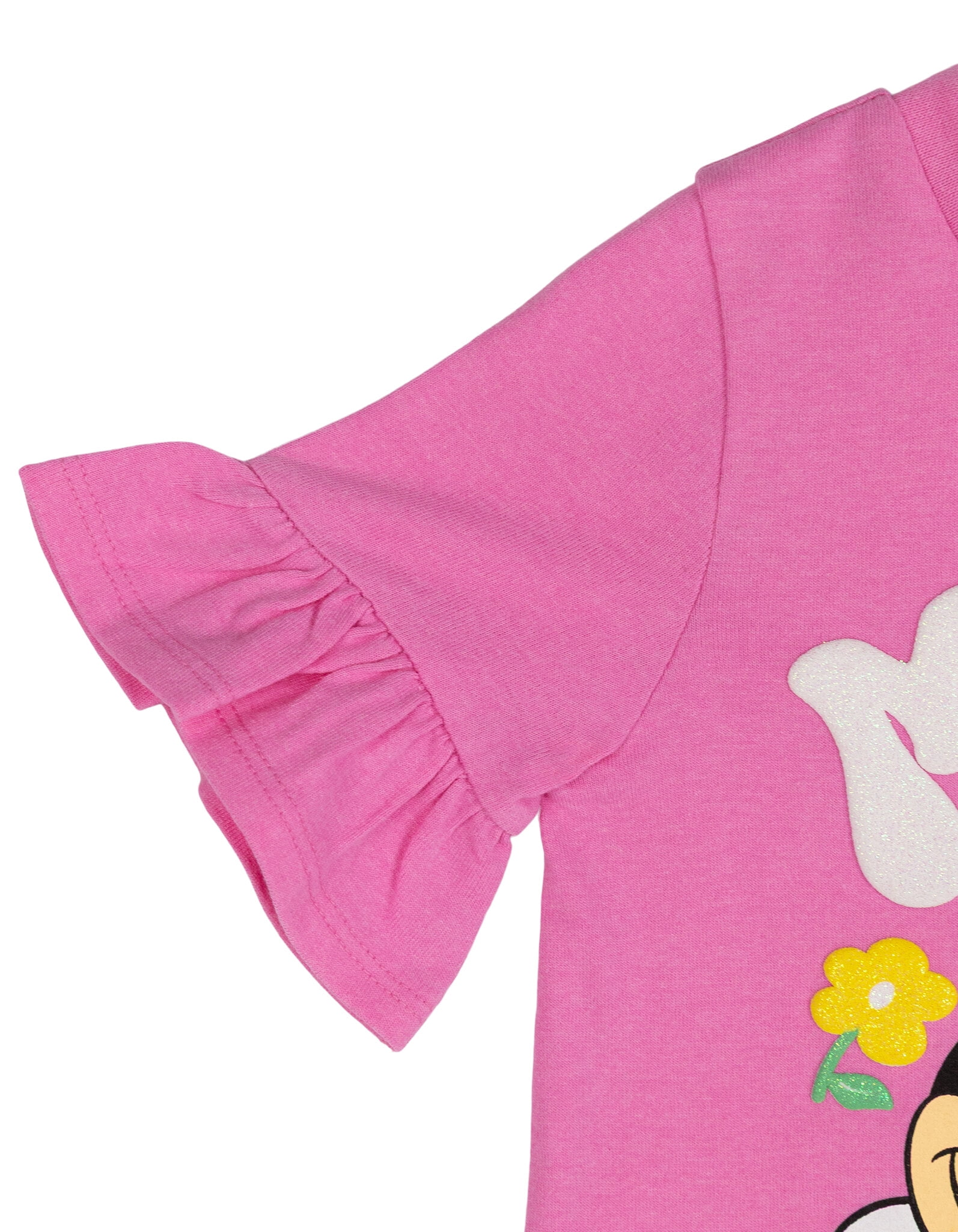 Disney Minnie Mouse Little Girls' 2-Piece Tee and Shorts Set Minnie Pink Plaid