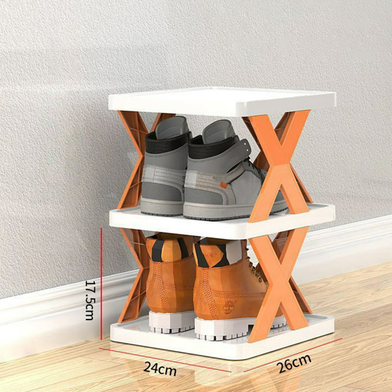 SEARCHI Adjustable X , Entryway, -Assembled Shoe and Storage, -Saving  Closet Shoes Shelf Plastic Shoes Cabinets 