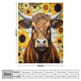 thumbnail image 4 of ARISTURING Highland Cow Throw Blankets, Farm Animal Highland Cattle Animal Cozy Warm Bed Couch Blanket, Country Farmhouse Sunflower White Throws to Decorate The Room and Bedroom, 4 of 6