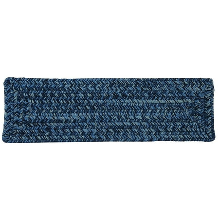 Set of 13 Blue Handmade Braided Stair Tread Rug 28"