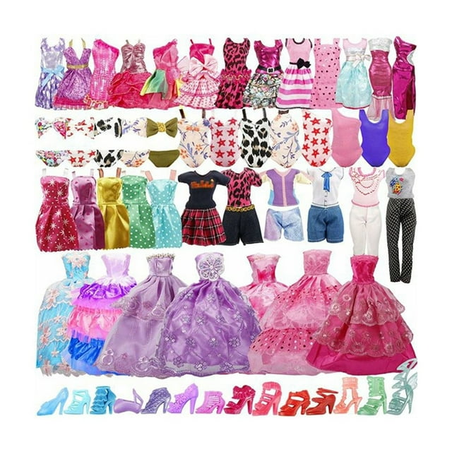 Set de ropa para muñecas Barbie hecho a mano, satén, encaje, seda, tul