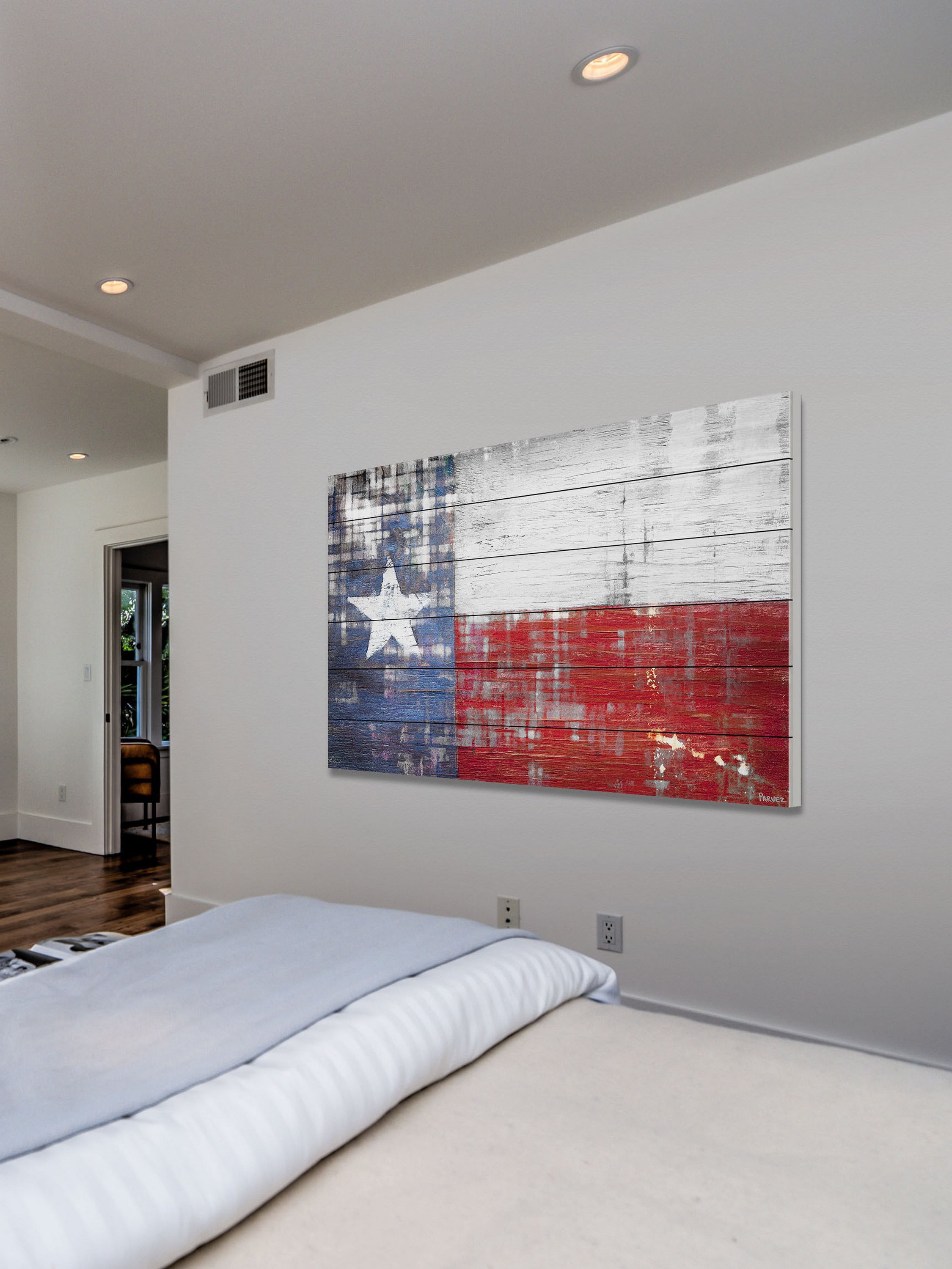 Parvez Taj Texas White Wood Wall Art, 12" x 18"