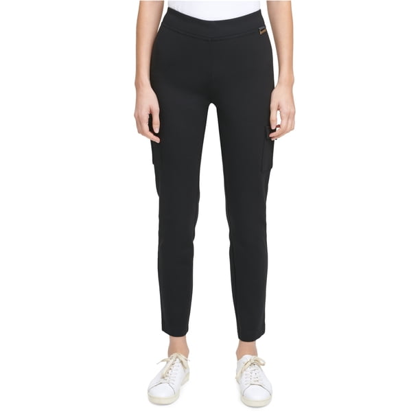 Calvin Klein Womens Solid Casual Cargo Pantalones, Negro, X-Small