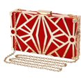 thumbnail image 2 of Bolso de mano TUNC de terciopelo rojo vintage para boda, 2 of 5