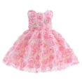 thumbnail image 1 of TOOYOU Robes pour Filles Manches Courtes Été Imprimés Robe Danse Fête Robe Douce et Agréable pour la Peau, Taille 4-5 Ans, Rose, 1 of 7