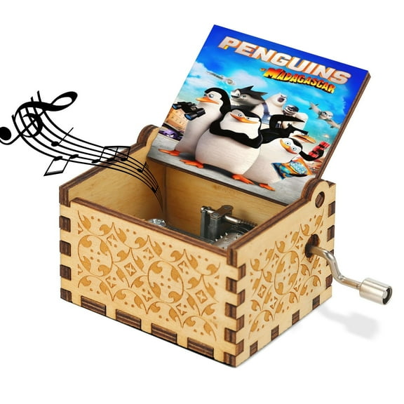 Penguins of Madagascar Wooden Music Box.