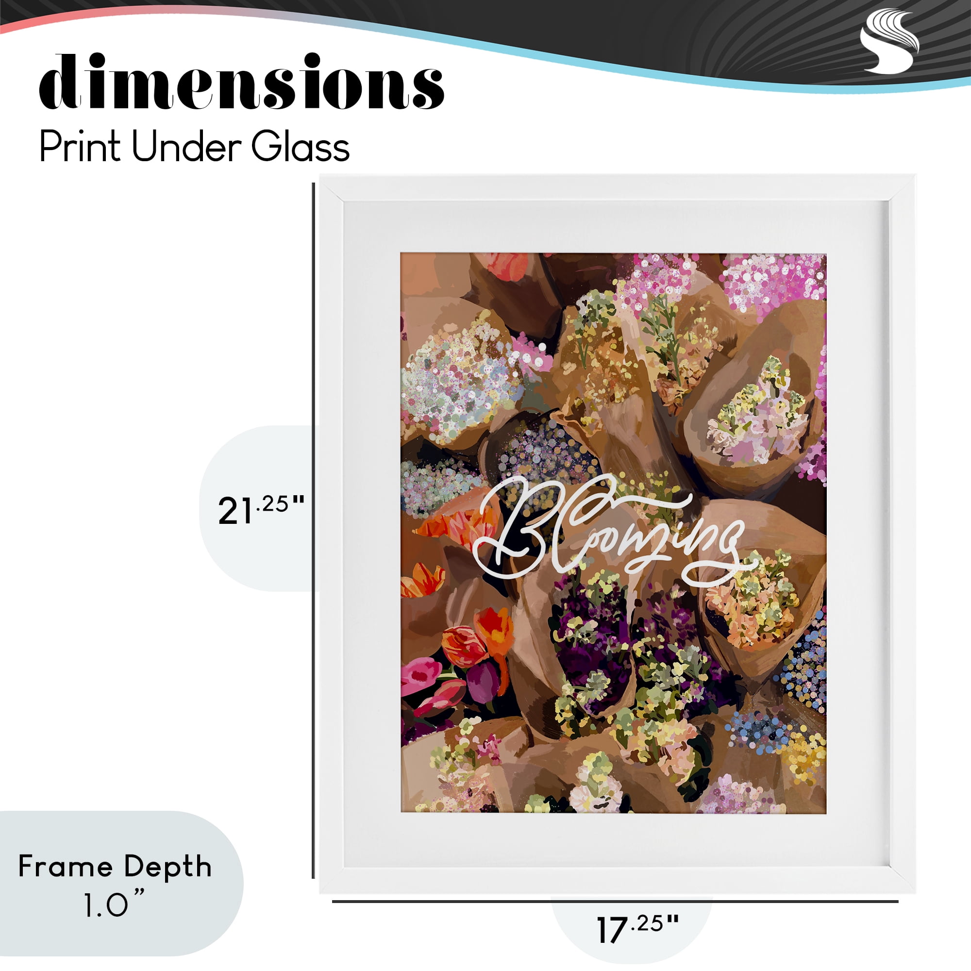 Stupell Industries Blooming Spring Bouquets White Framed Print Under Glass, design by Amelia Noyes