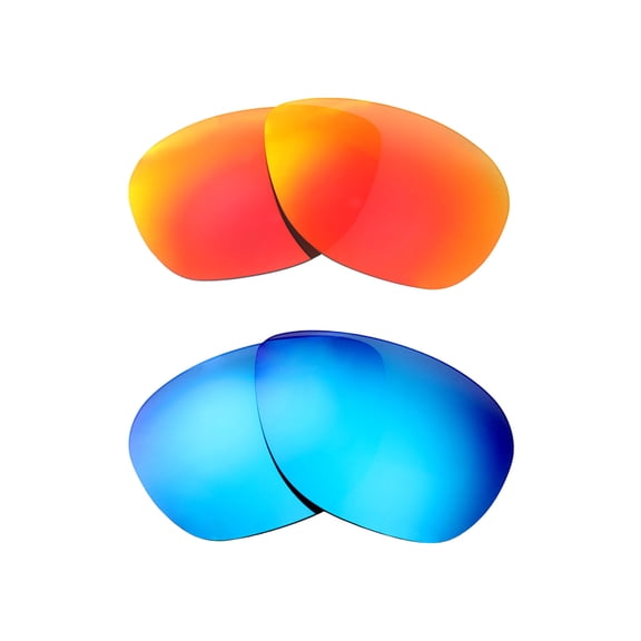 Walleva Polarized Fire Red   Ice Blue Replacement Lenses For Maui Jim Castles